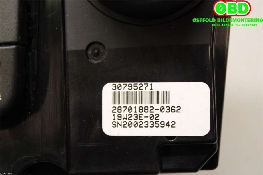 Varmeapparat betjening til Volvo V70 2007-2013 (Type III, Fase 1)  (VOLVO|30795271|)