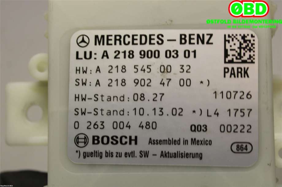 Styreenhet parkering til Mercedes CLS 2011-2017 (C218) (C218) (MERCEDES|A 218 900 03 01||2189000301)