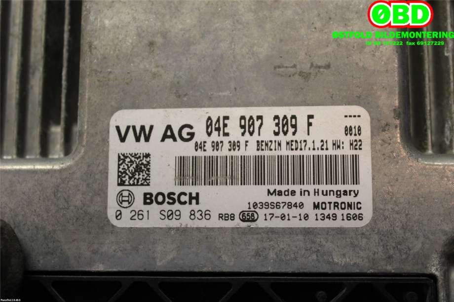 Styreenhet motor til Audi A3 2016-2020 (Type III, Fase 2)  (AUDI|04E906023AR||04E907309F)