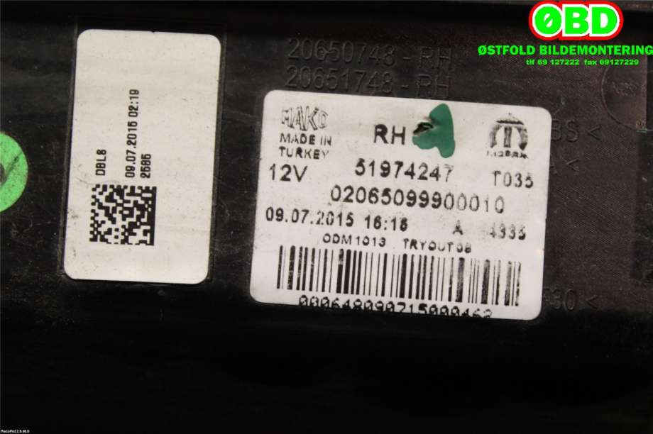 Baklykt høyre til Fiat Doblo 2010-->> (Type II)  (FIAT|52044715||51974247)