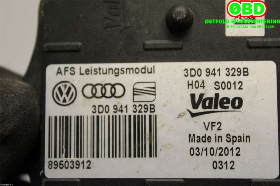 Styreenhet xenon/ballast til VW Passat 2011-2015 (B7) (B7) (VOLKSWAGEN|3D0 941 329 A|3D0 941 329 D|3D0941329B)