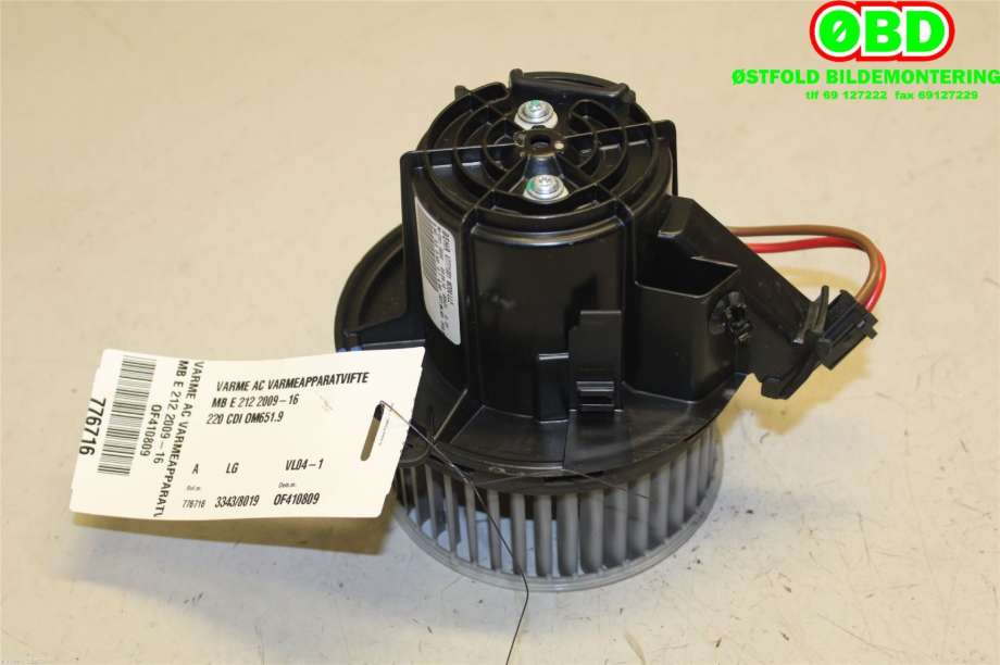 Varmeapparat motor til Mercedes E-Klasse 2009-2013 (Fase 1) (W212) (W212) (MERCEDES|A 212 820 07 08|)