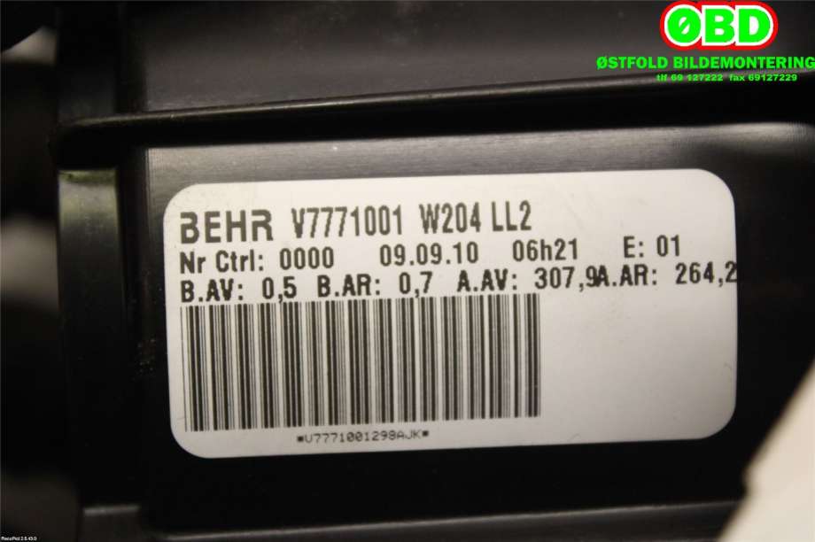 Varmeapparat motor til Mercedes E-Klasse 2009-2013 (Fase 1) (W212) (W212) (MERCEDES|A 212 820 07 08|)