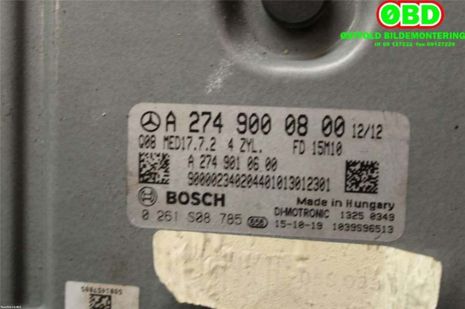 Styreenhet motor til Mercedes C-Klasse 2014-2018 (Fase 1) (W205) (W205) (MERCEDES|A 274 900 08 00|A 274 900 29 00|2749000800)