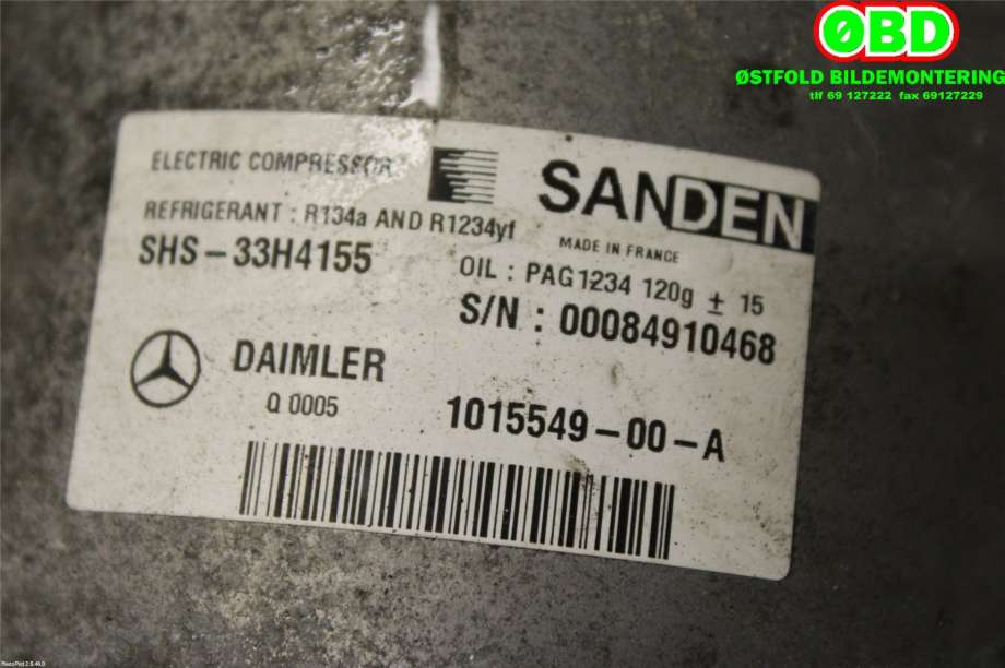 Aircondition kompressor til Mercedes B-Klasse 2011-2018 (W246) (W246) (MERCEDES|A 003 230 51 11|101554900A|)
