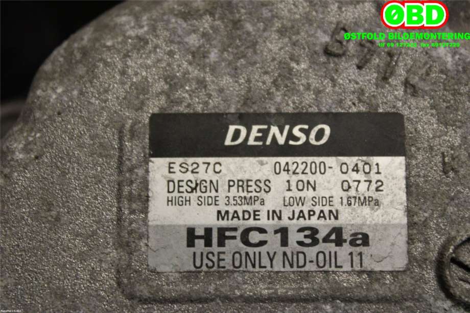 Aircondition kompressor til Lexus CT 2010-2020  (8837076020|0422000401|)