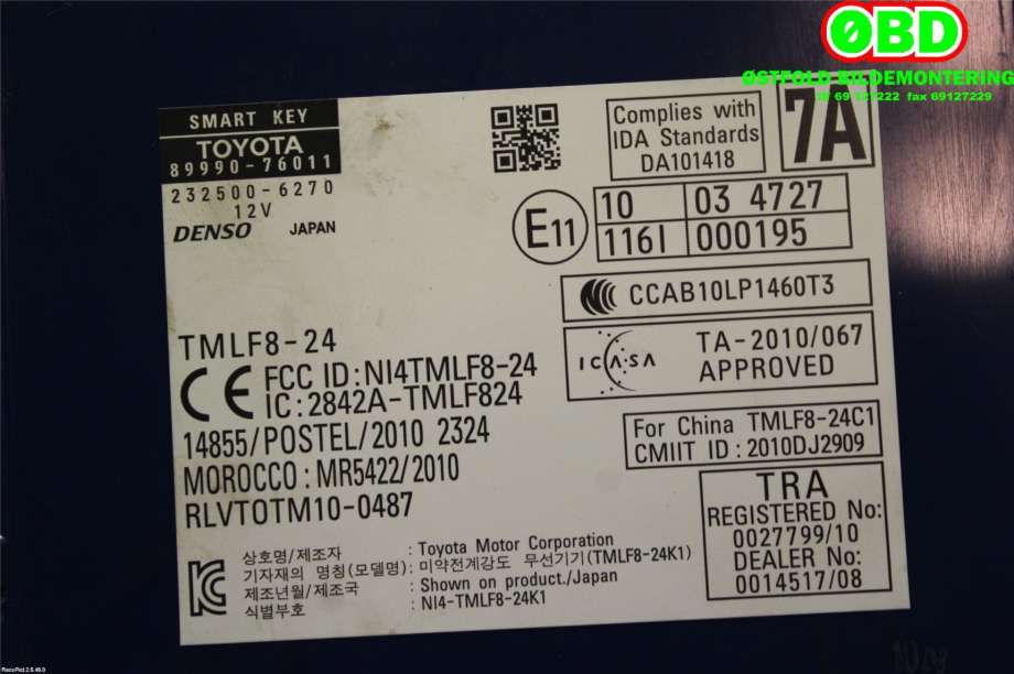 Styreenhet nøkkelfri/keyless til Lexus CT 2010-2020  (8999076011|)