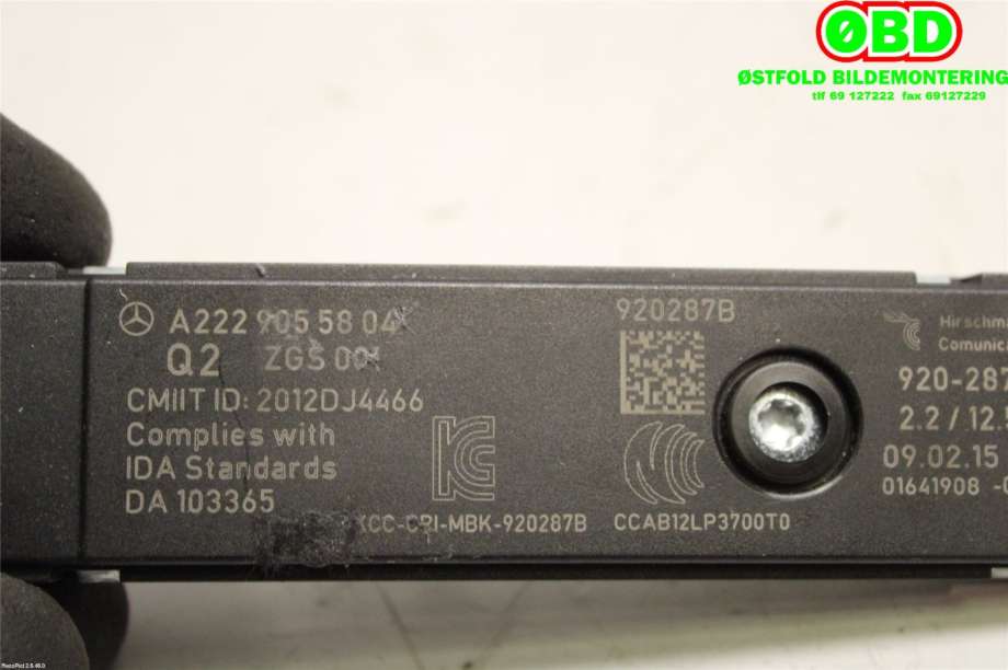 Antenne forsterker til Mercedes CLA 2013-2019 (C117) (C117) (MERCEDES|A 222 905 58 04||2229055804)