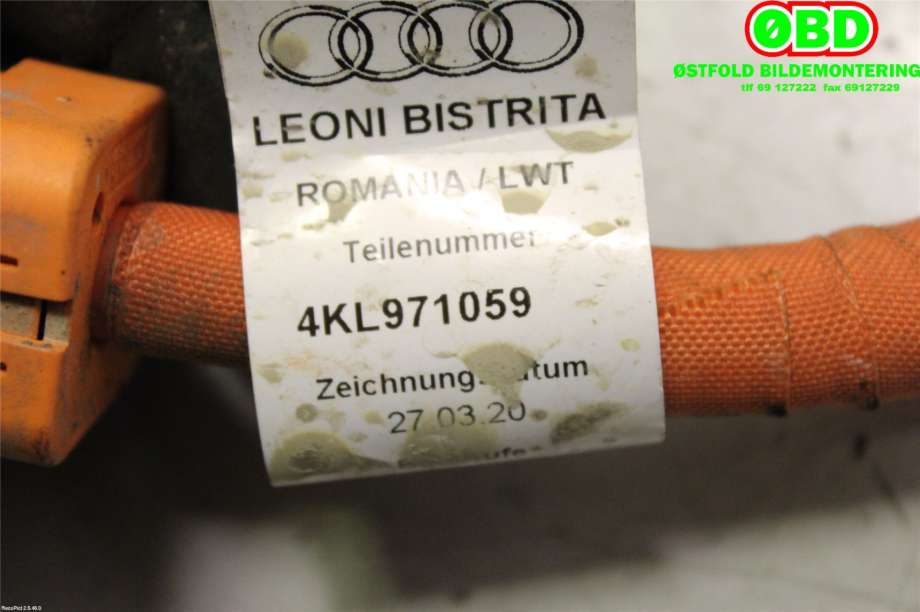 Kabel høy volt (HV) hybrid til Audi e-tron 2018-->>  (AUDI|4KL 971 059|4KL 971 059 A|4KL971059)