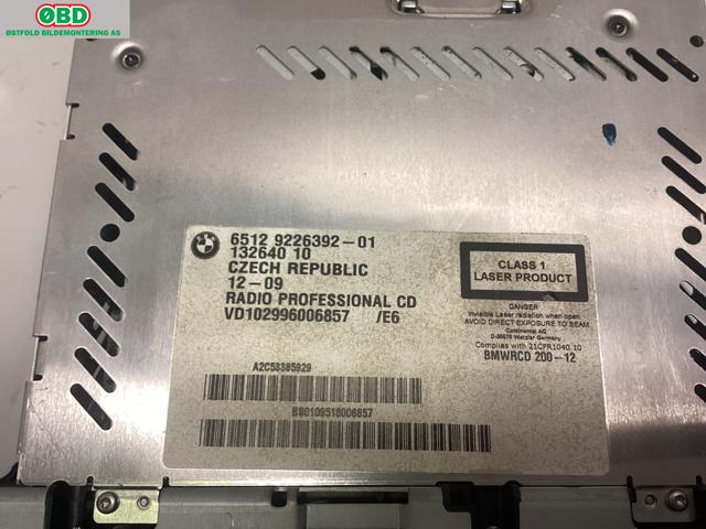 Bilstereo til BMW X1 2009-2015 (E84) (E84) (BMW|65129343201||65129226392)