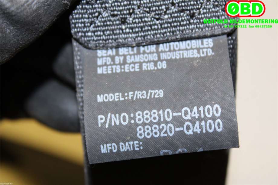 Airbag beltestrammer til Kia Niro 2016-2021  (KIA|88820Q4100WK||88820Q4100)
