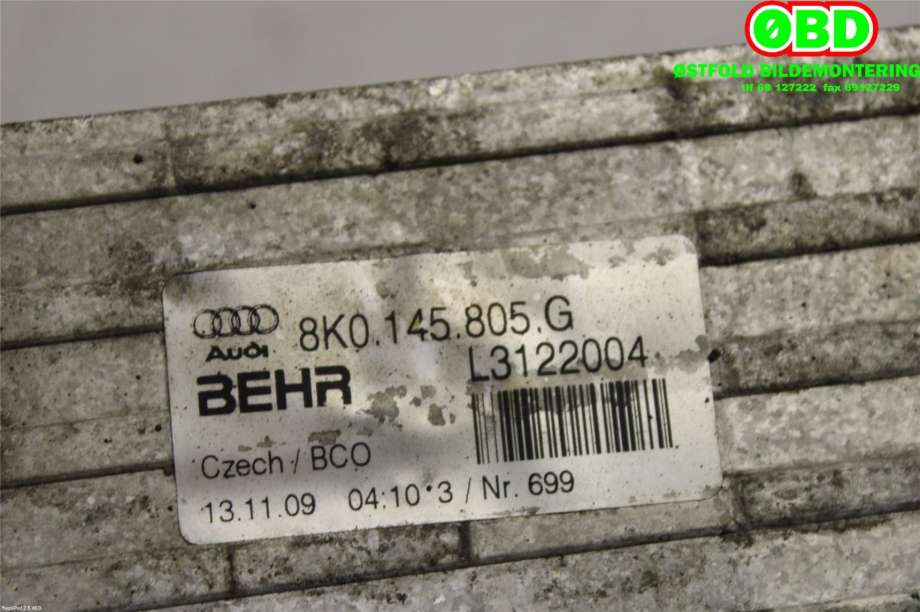 Intercooler til Audi A4 2007-2014 (Type IV) (B8) (B8) (AUDI|8K0 145 805 G|8K0 145 805 P|8K0145805G)