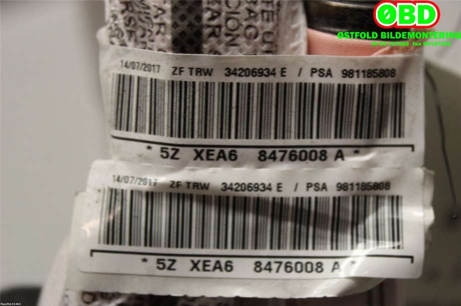 Airbag gardin venstre til Citroën C3 2016-->> (Type III) (CITROEN||981185808)
