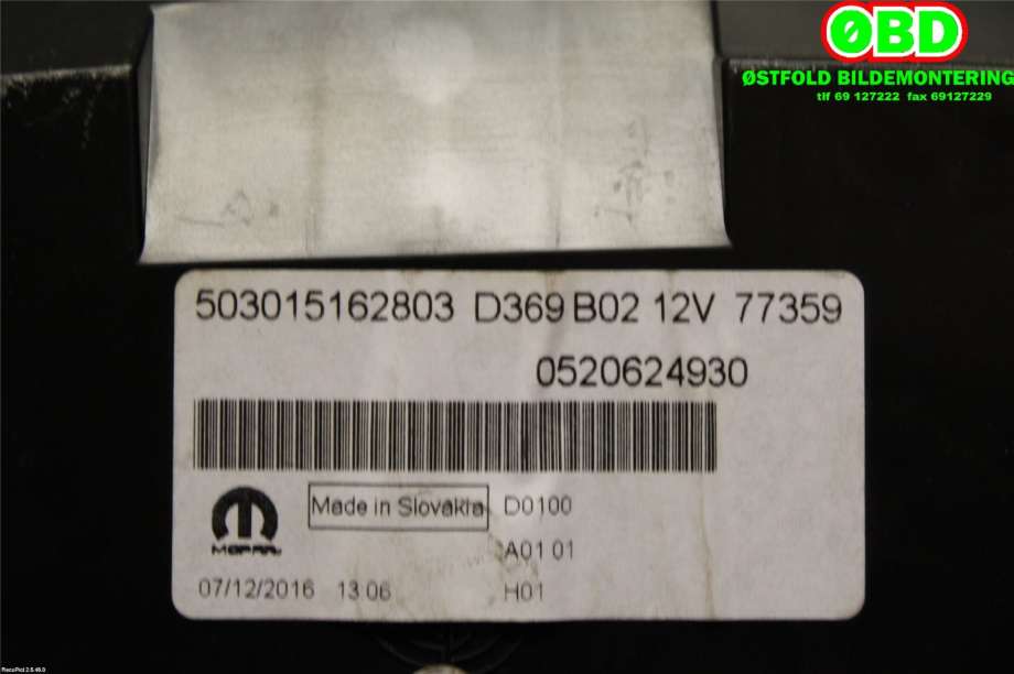 Instrumentpanel til Fiat Doblo 2010-->> (Type II)  (FIAT|)