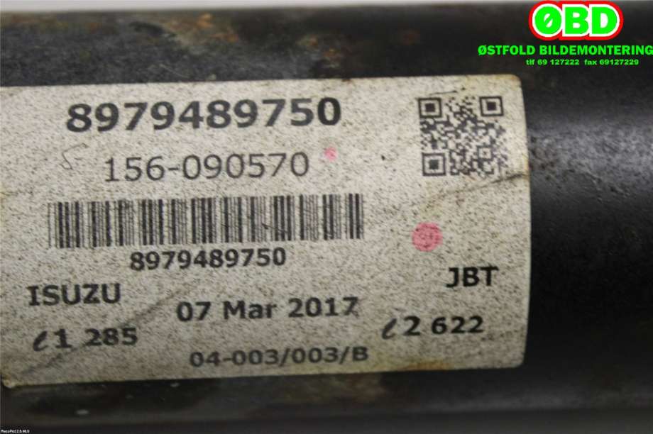 Mellomaksel til Isuzu D-Max 2017-2020 (Type II, Fase 2)  (ISUZU|8-97948-975-0||8979489750)