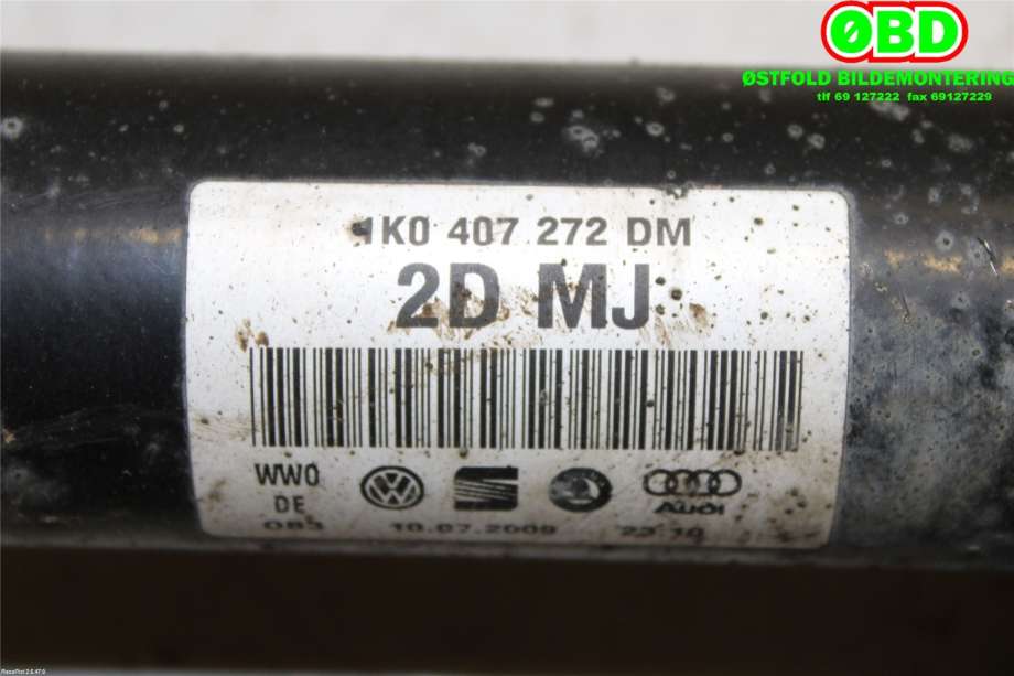 Drivaksel høyre foran til VW Golf VI 2008-2012  (VOLKSWAGEN|1K0 407 272 DM|1K0 407 766 AX|1K0407272DM)