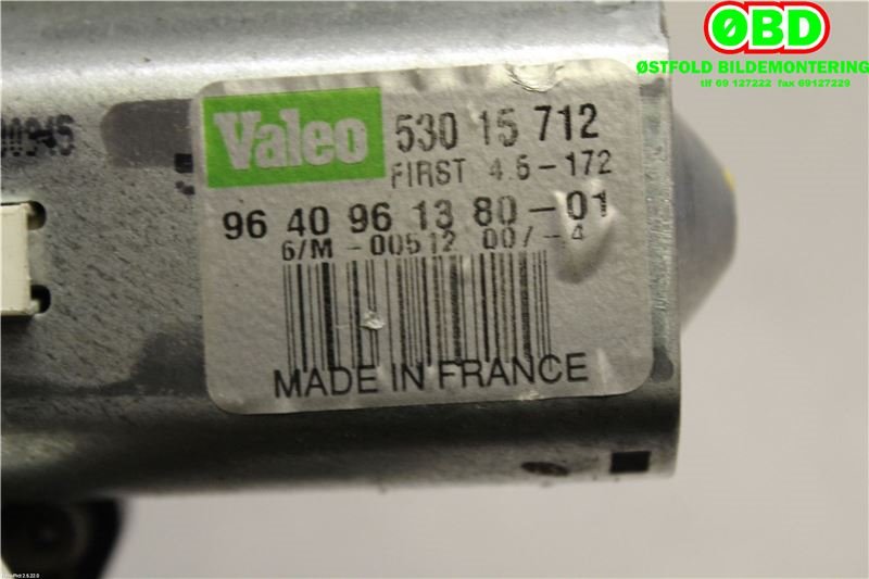 Viskermotor bakrute til Peugeot 307 2001-2004 (Fase 1) (PEUGEOT|6405 L9|53015712|9640961380)