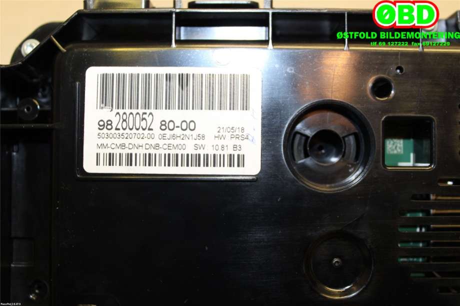 Instrumentpanel til Peugeot 3008 2016-->> (Type II) (PEUGEOT|9828005280|9845245380)