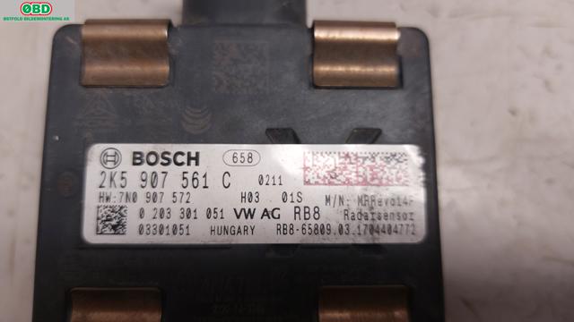 Sensor radar til VW Caddy 2015-2020 (Type III, Fase 3)  (2K5 907 561 C||2K5907561C)