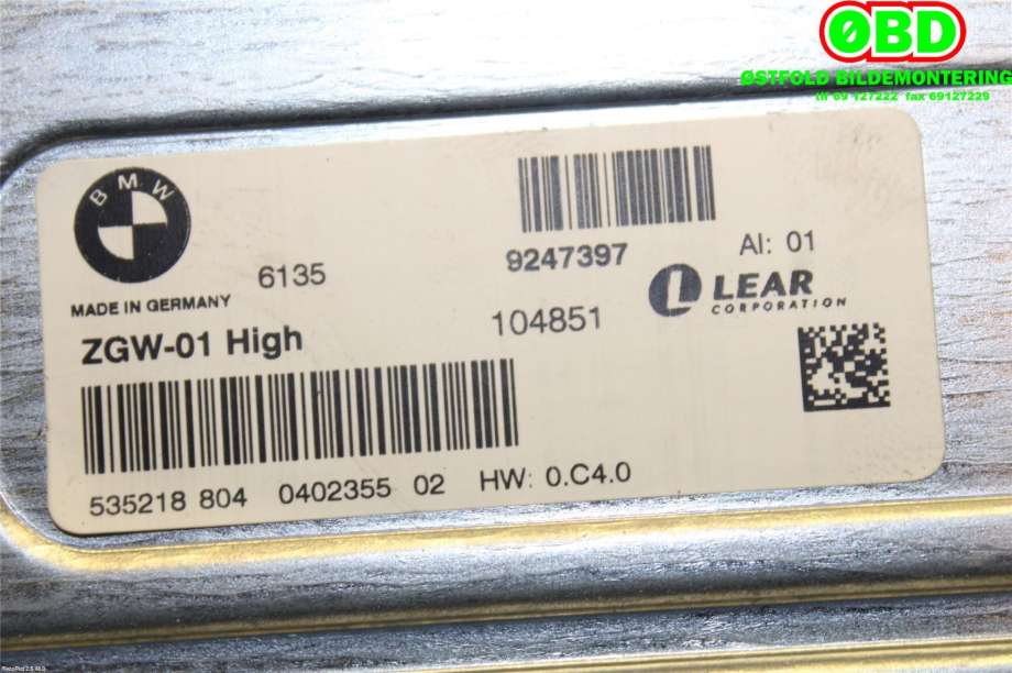 Styreenhet diverse til BMW 5-Serie 2010-2017 (F10/F11) (F10/F11) (BMW||61359247397)