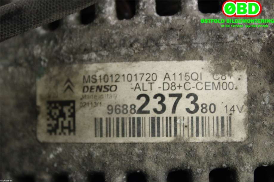 Dynamo til Peugeot 208 2012-2019 (Type I)  (PEUGEOT|96 882 373 80|98 060 074 80|9688237380)