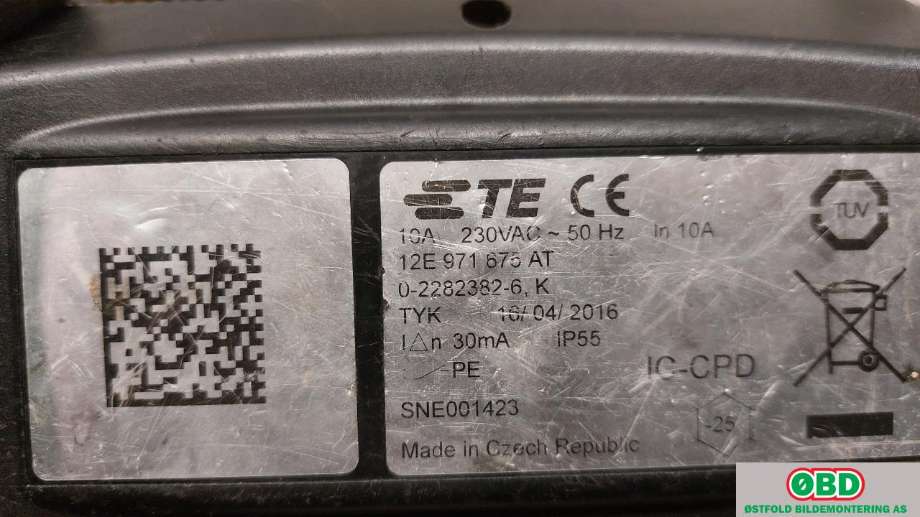 Batterilader kabel til VW e-Golf 2014-2017 (Fase 1)  (VOLKSWAGEN|12E 971 675 CG|1EA 971 675 AP|12E971675AT)