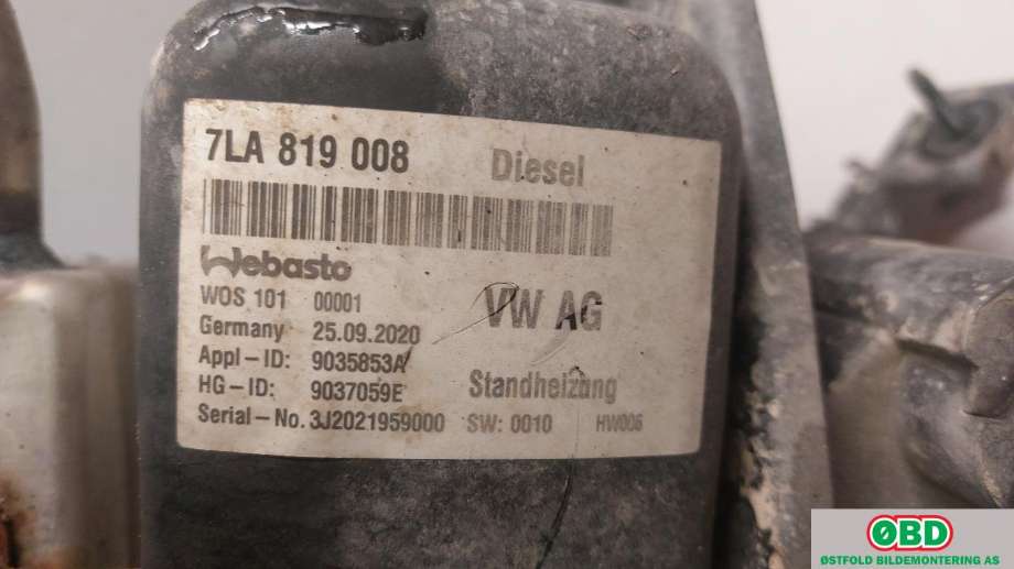 Dieselvarmer til VW Transporter / Caravelle 2019-->> (T6.1) (T6.1) (VOLKSWAGEN|5WA 815 007 A|5WA 815 007 E|7LA819008)