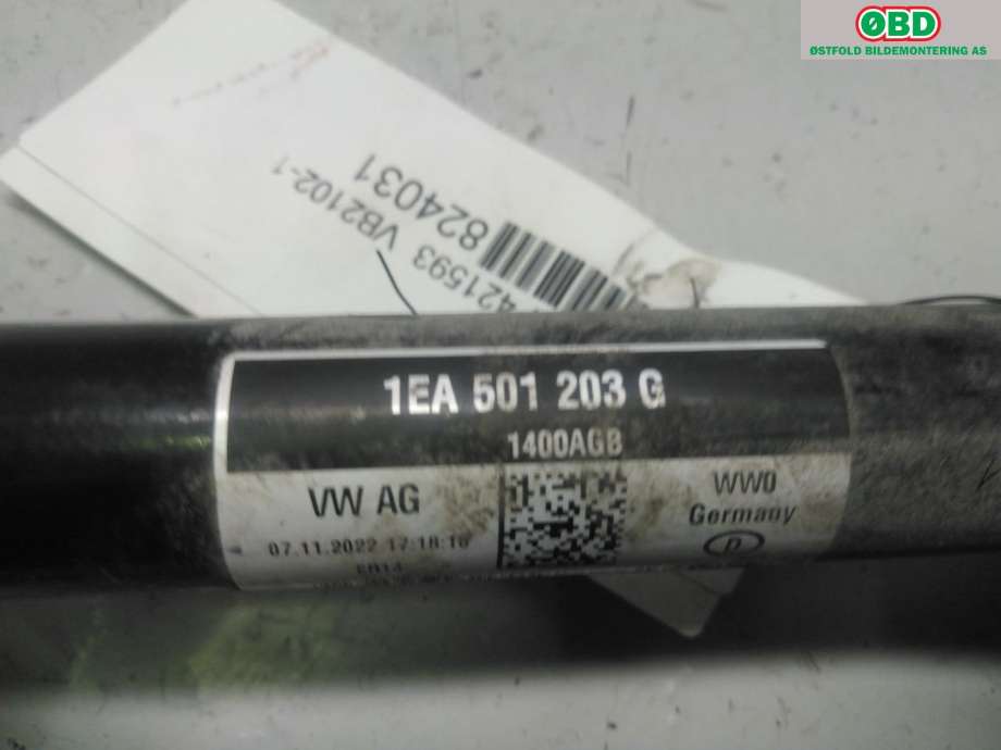 Drivaksel venstre bak til VW ID.3 2020-->> (VOLKSWAGEN ID.3 PRO S 150 KW|1EA 501 203 GX|1EA 501 203 G|)