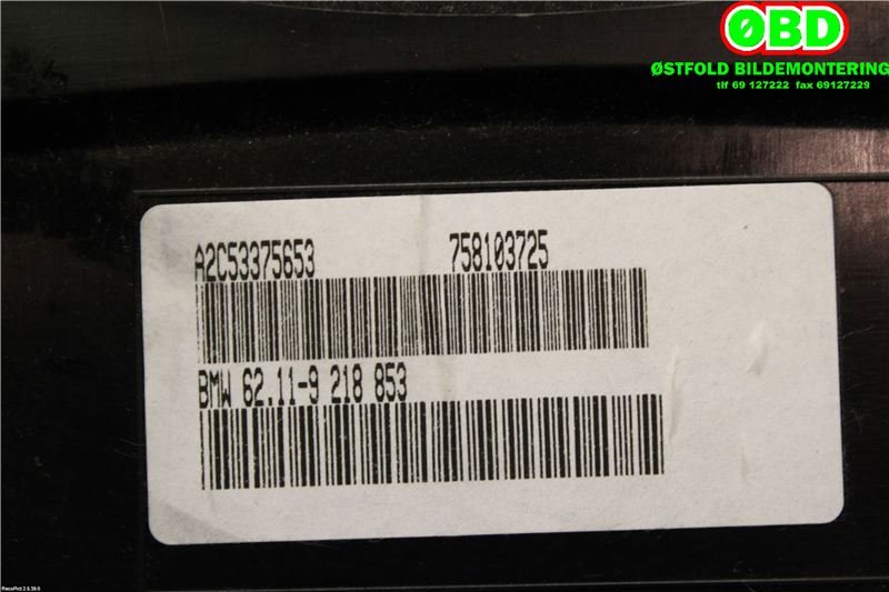 Instrumentpanel til BMW X5 2007-2013 (E70) (E70) (BMW|62109236818|62119218853)