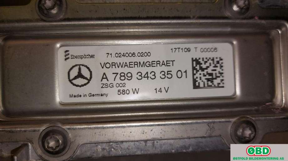 Motorvarmer elektrisk til Mercedes GLE 2015-2018 (Fase 2) (W166) (W166) (MERCEDES|A 789 343 35 01||7893433501)