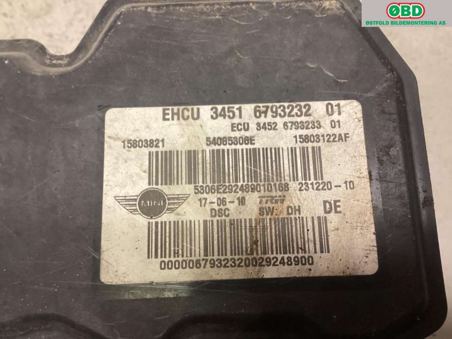 ABS sentral til Mini One/Cooper 2007-2014 (R55-57) (R55-57) (MINI|34 51 6 798 847|)