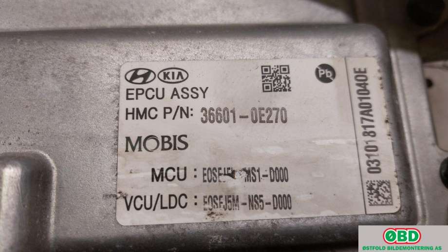 Diverse deler til Hyundai Kona 2017-2021 (Type I, Fase 1)  (HYUNDAI|366010E270|)