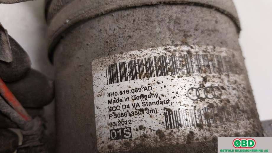 Fjær foran nivå luftpute/belg til Audi A8 2010-2013 (Type III, Fase 1)  (AUDI|4H0 616 039 AP|)