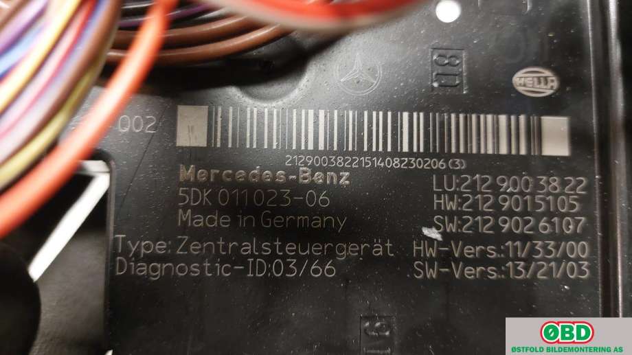 Sikringsboks til Mercedes E-Klasse 2013-2016 (Fase 2) (W212) (W212) (MERCEDES|A 212 900 40 22||2129003822)