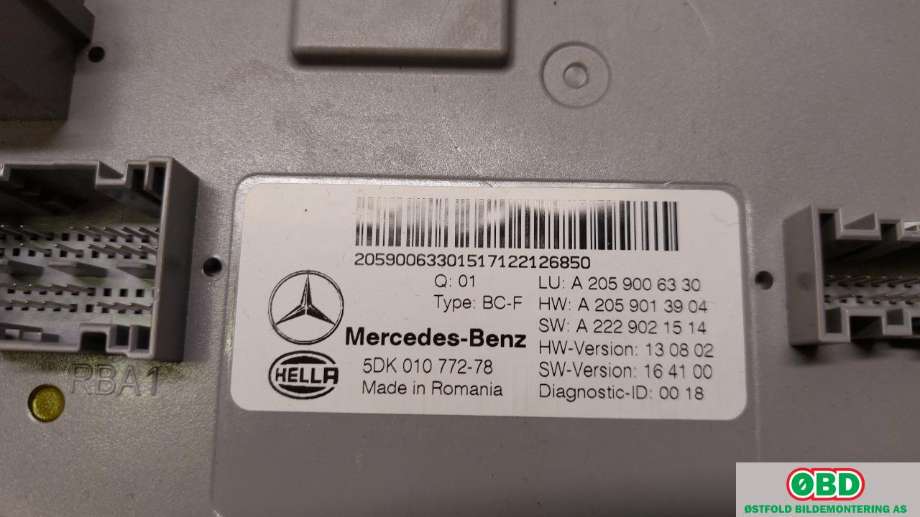 Styreenhet comfort (BCM) til Mercedes GLC 2015-2022 (X253) (X253) (MERCEDES|A 205 900 63 30||2059006330)
