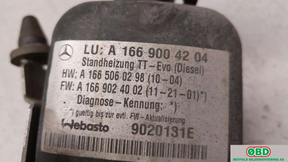 Dieselvarmer til Mercedes ML 2011-2015 (Fase 1) (W166) (W166) (MERCEDES|A 166 901 89 01|A 166 500 25 00|1669004204)