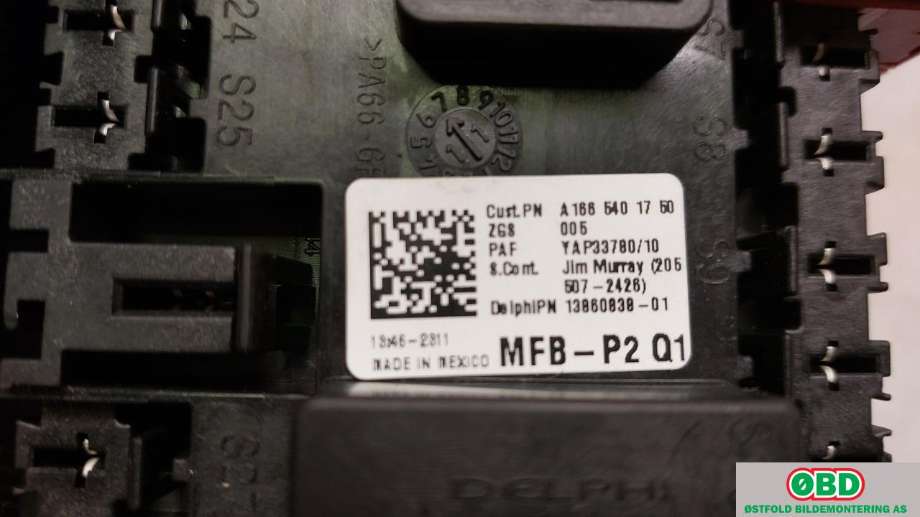 Sikringsboks til Mercedes ML 2011-2015 (Fase 1) (W166) (W166) (MERCEDES|A 166 540 17 50|A 166 540 23 50|1665401750)