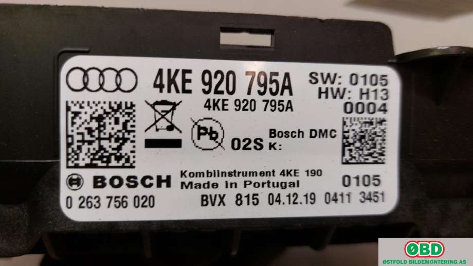 Instrumentpanel til Audi e-tron 2018-->>  (AUDI|4KE 920 795 A||4KE920795A)