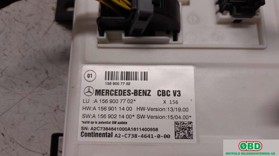 Styreenhet comfort (BCM) til Mercedes A-Klasse 2012-2018 (W176) (W176) (MERCEDES|A 156 900 77 02|A 156 900 53 03|1569007702)