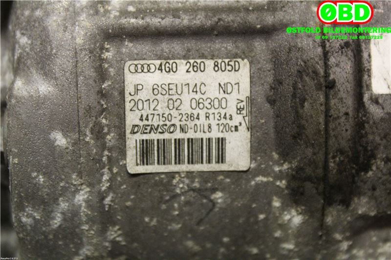 Aircondition kompressor til Audi A6 2011-2014 (Type IV, Fase 1) (C7) (C7) (AUDI|4G0 260 805 D||4G0260805D)