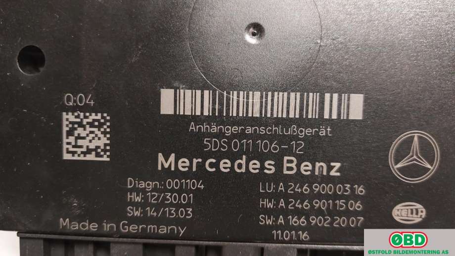 Styreenhet hengerfeste til Mercedes GLA 2014-2020 (X156) (X156) (MERCEDES|A 246 900 03 16|A 246 900 35 18|2469000316)