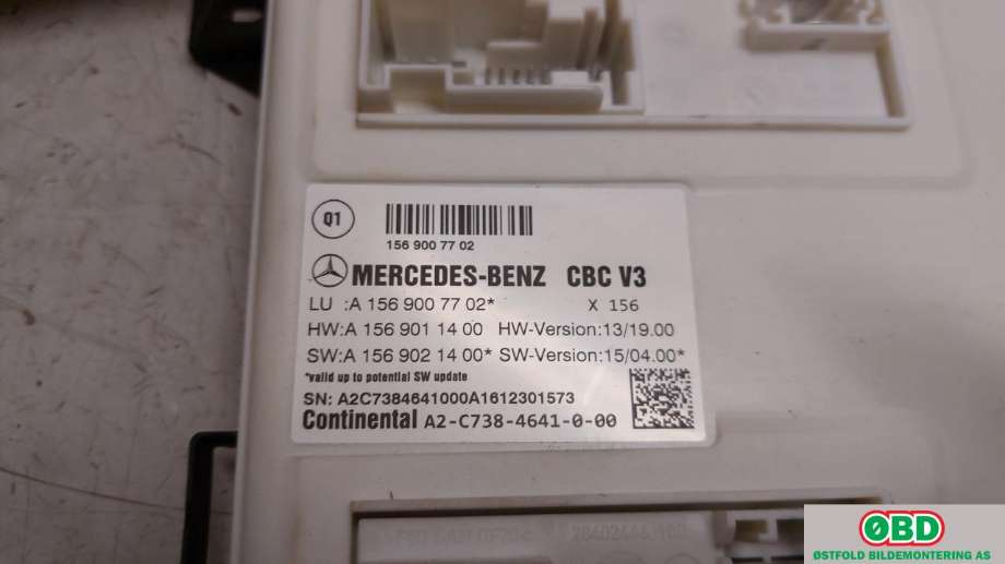 Styreenhet comfort (BCM) til Mercedes GLA 2014-2020 (X156) (X156) (MERCEDES|A 156 900 77 02|A 156 900 53 03|1569007702)