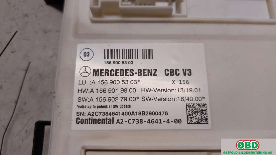 Styreenhet comfort (BCM) til Mercedes GLA 2014-2020 (X156) (X156) (MERCEDES|A 156 900 53 03||1569005303)