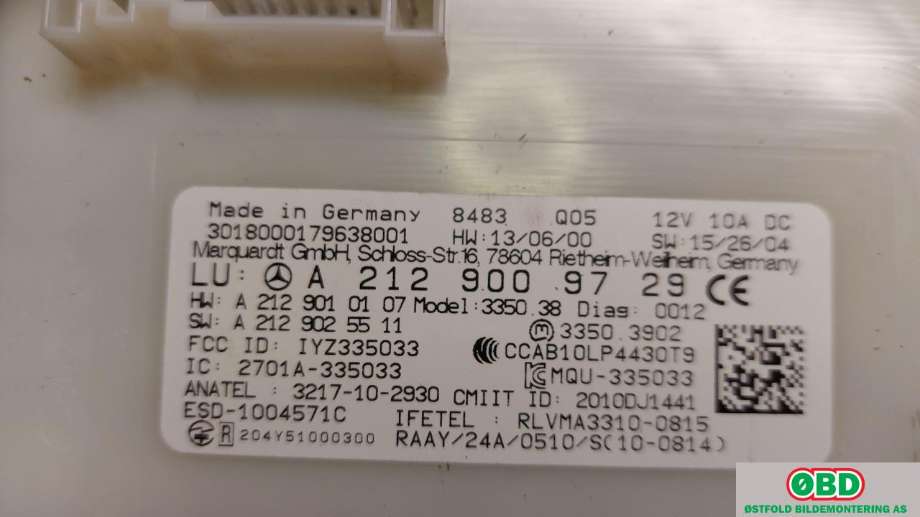 Styreenhet nøkkelfri/keyless til Mercedes GLA 2014-2020 (X156) (X156) (MERCEDES|A 212 900 97 29||2129009729)