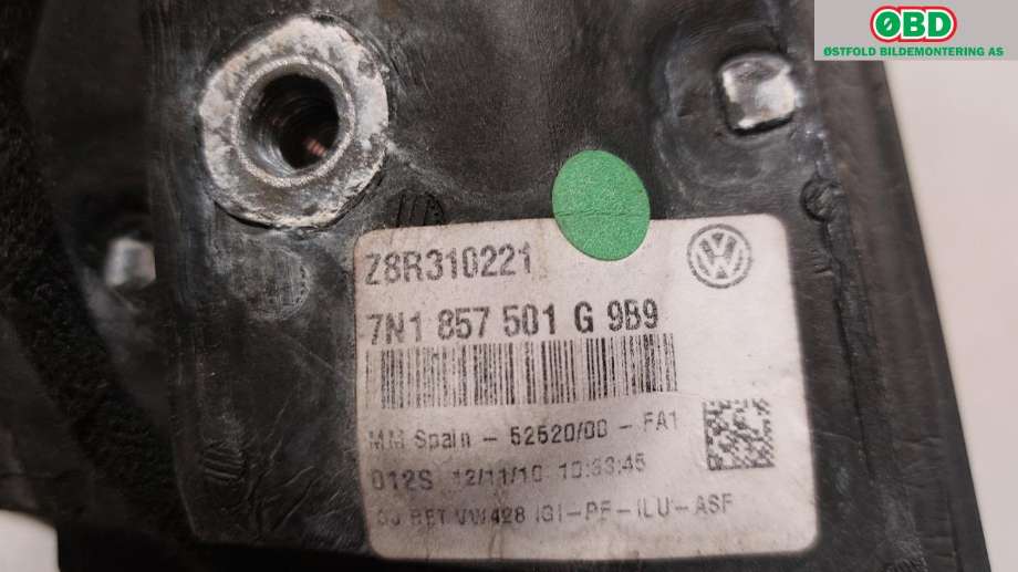 Speil venstre til VW Sharan 2010-->> (Type II)  (VOLKSWAGEN|7N1 857 507 E|)