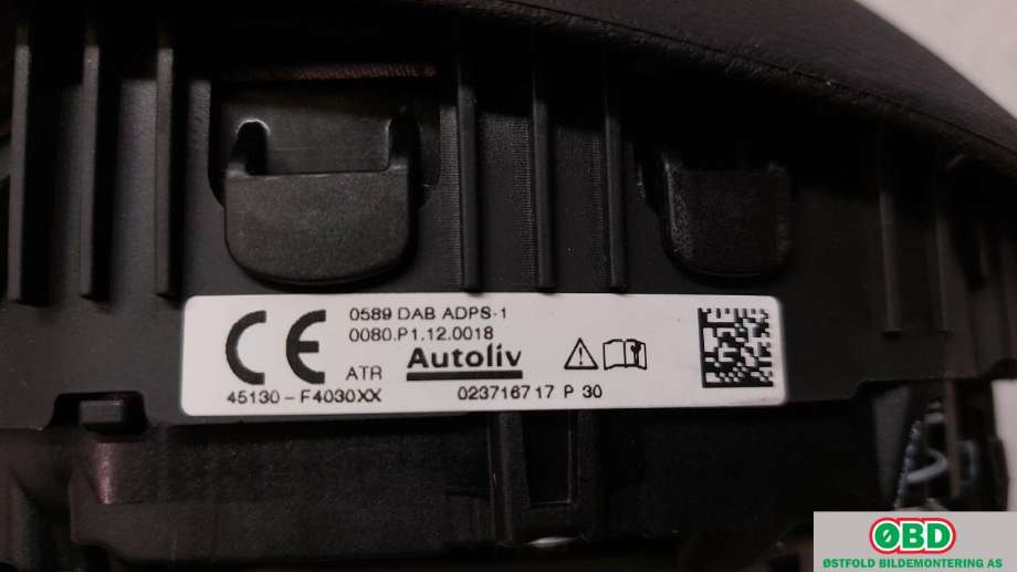 Airbag rattpute til Toyota C-HR 2016-->>  (TOYOTA|45130F4030C0|)