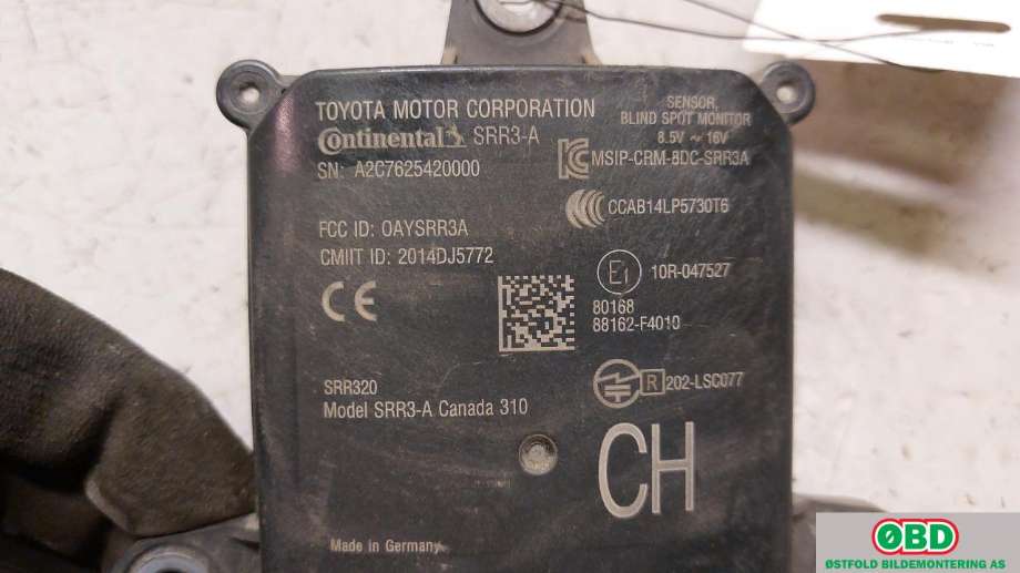 Sensor radar til Toyota C-HR 2016-->>  (TOYOTA|88162F4010|)