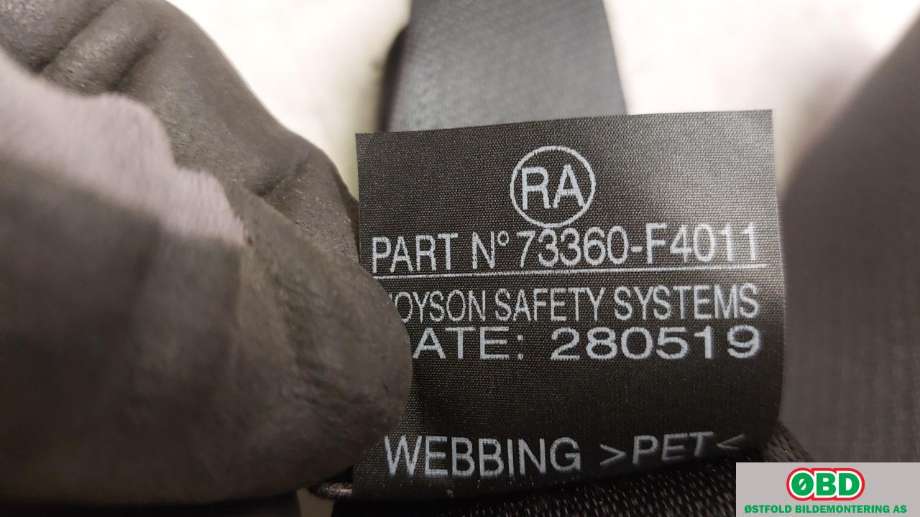Airbag beltestrammer til Toyota C-HR 2016-->>  (TOYOTA|73370F4011C2|)