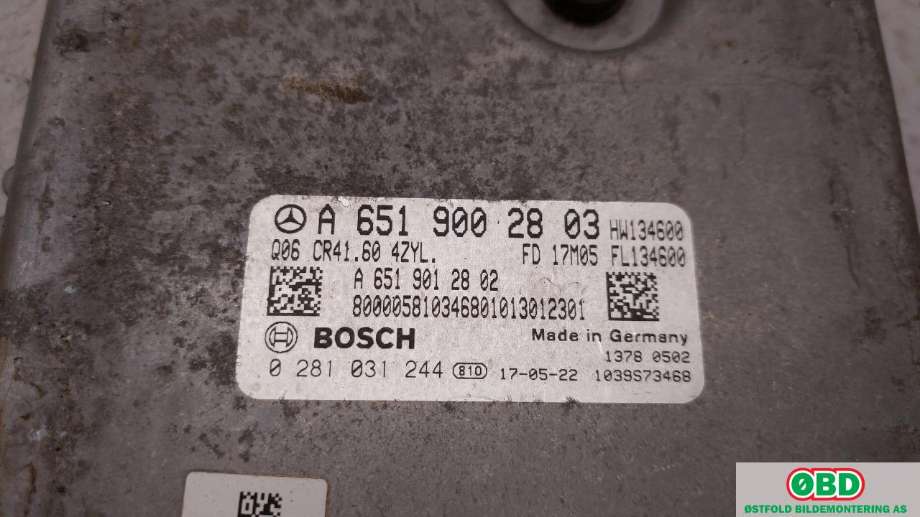 Styreenhet motor til Mercedes Vito 2014-->> (W447) (W447) (MERCEDES|A 651 900 28 03||6519002803)