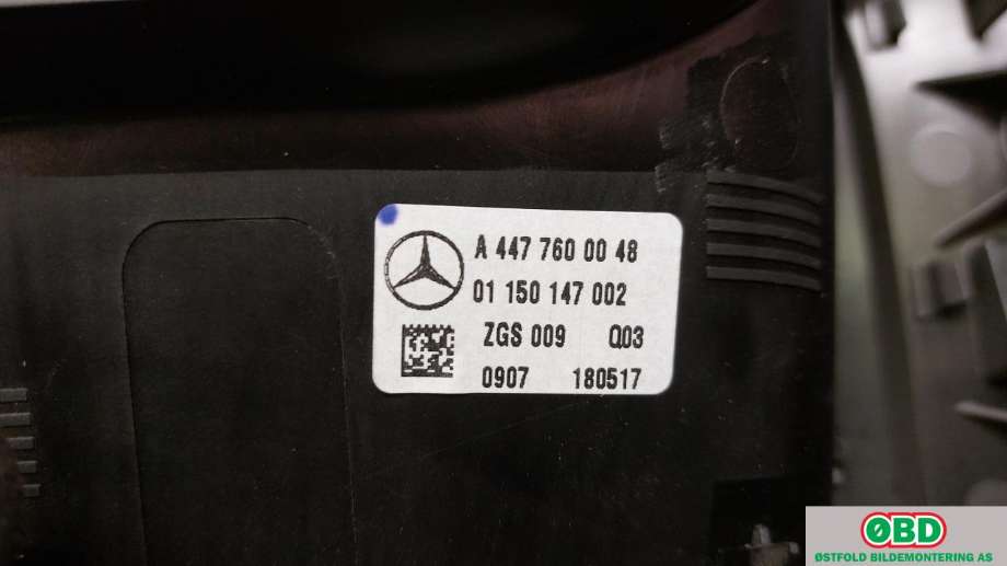 Dørhåndtak inv venstre til Mercedes Vito 2014-->> (W447) (W447) (MERCEDES|A 447 760 00 48||4477600048)